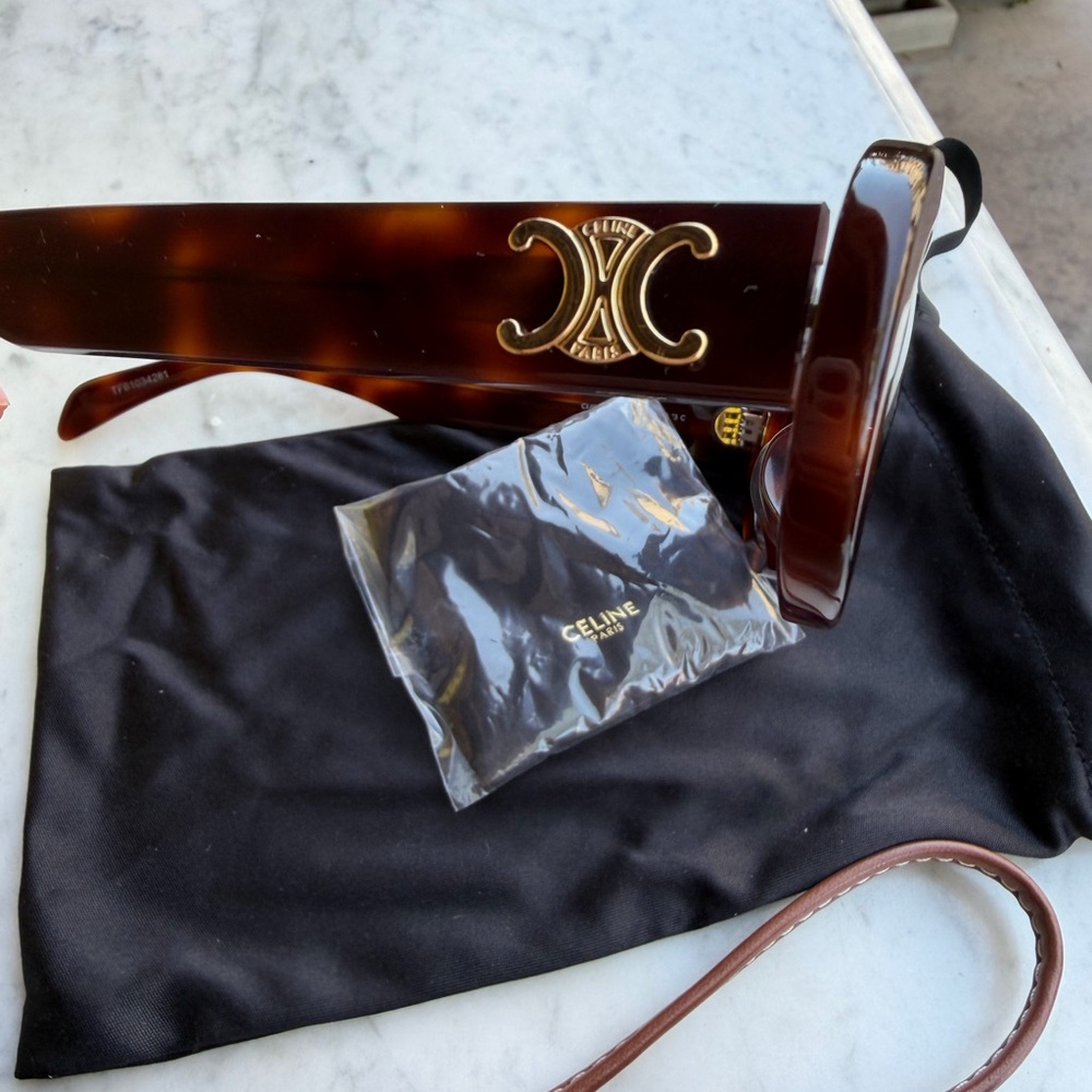 NWOT CELINE Triomphe 52MM Oval Sunglasses - Picture 2 of 7
